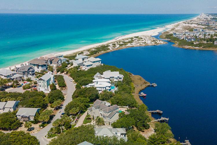 30A aerial view vacation rentals
